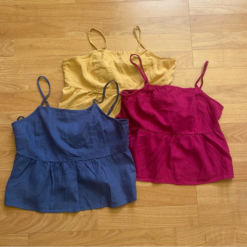 BUNDLE LA Hearts Cropped Strappy Halter Tanks with Bow tie Back